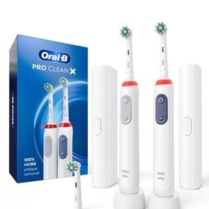 White Electric Toothbrush with Charging Base and Travel Case